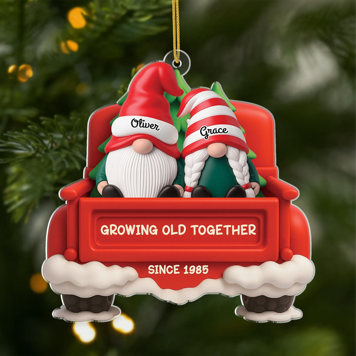 Personalised Acrylic Couples Christmas Ornament