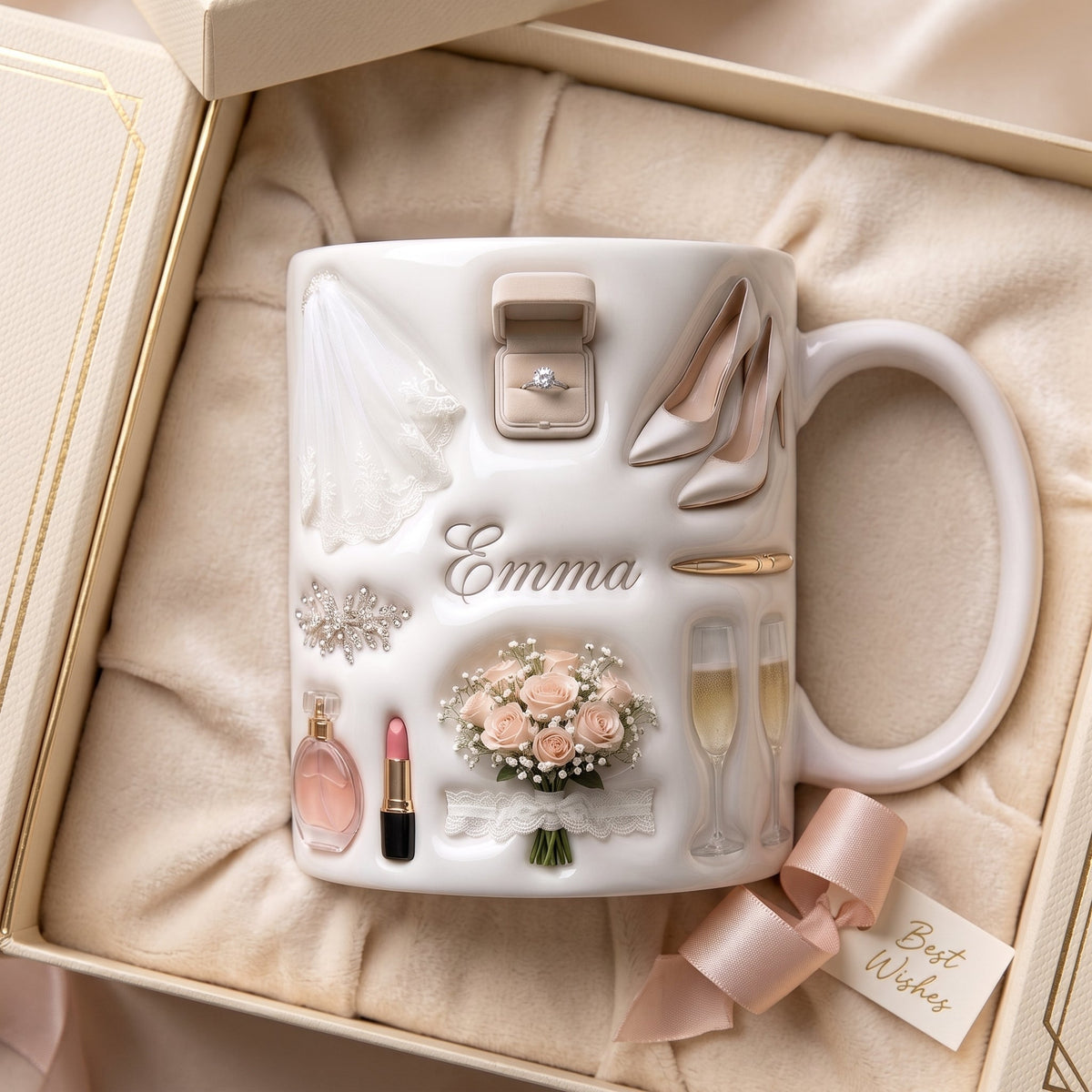 Personalized Custom Name Bride 3D Effect Ceramic Mug