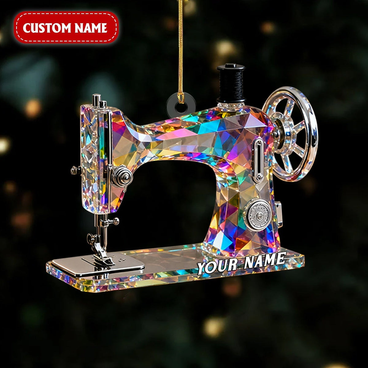 Personalized Sewing Machine Custom Name Christmas Ornament