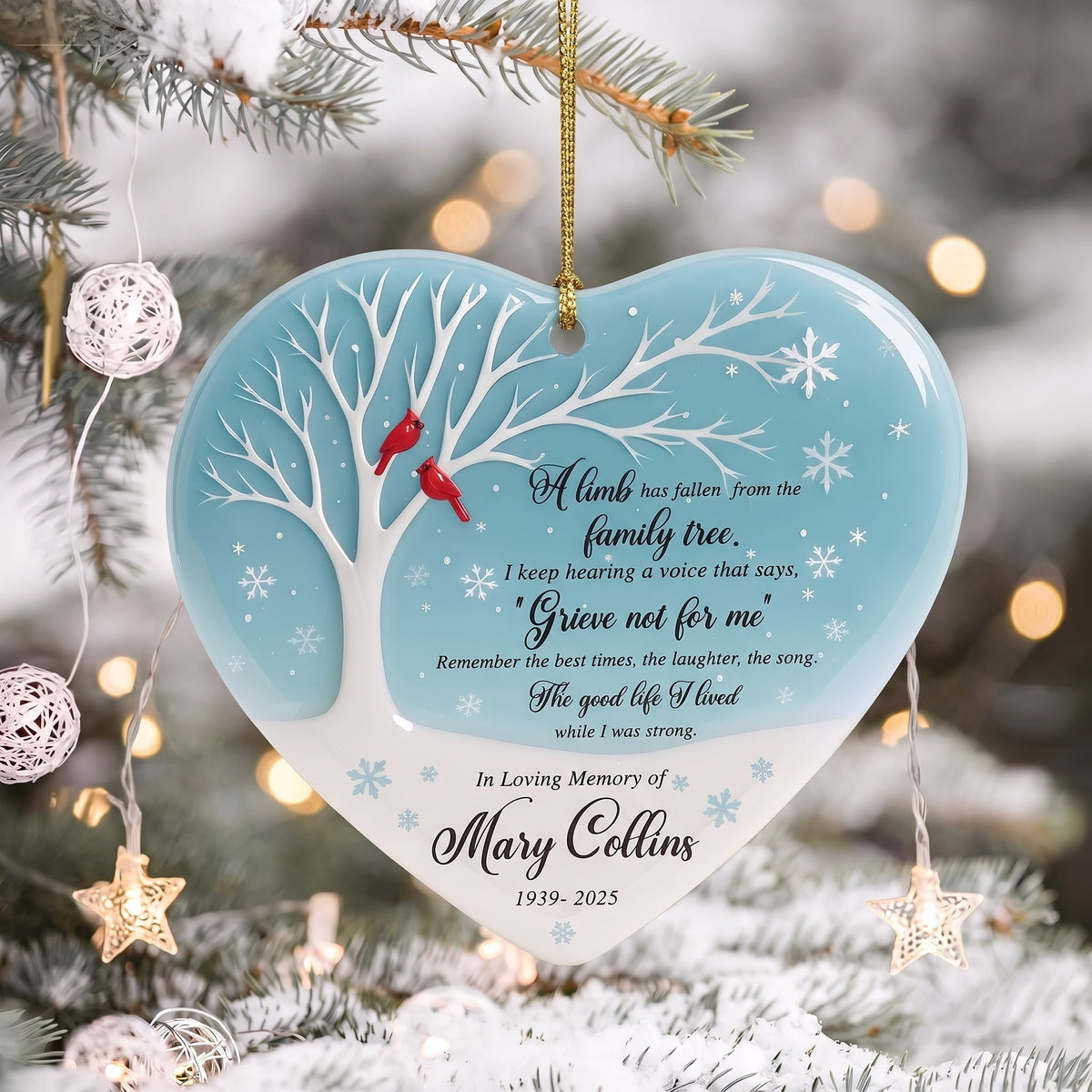 Personalized Christmas in Heaven Memorial Ceramic Ornament