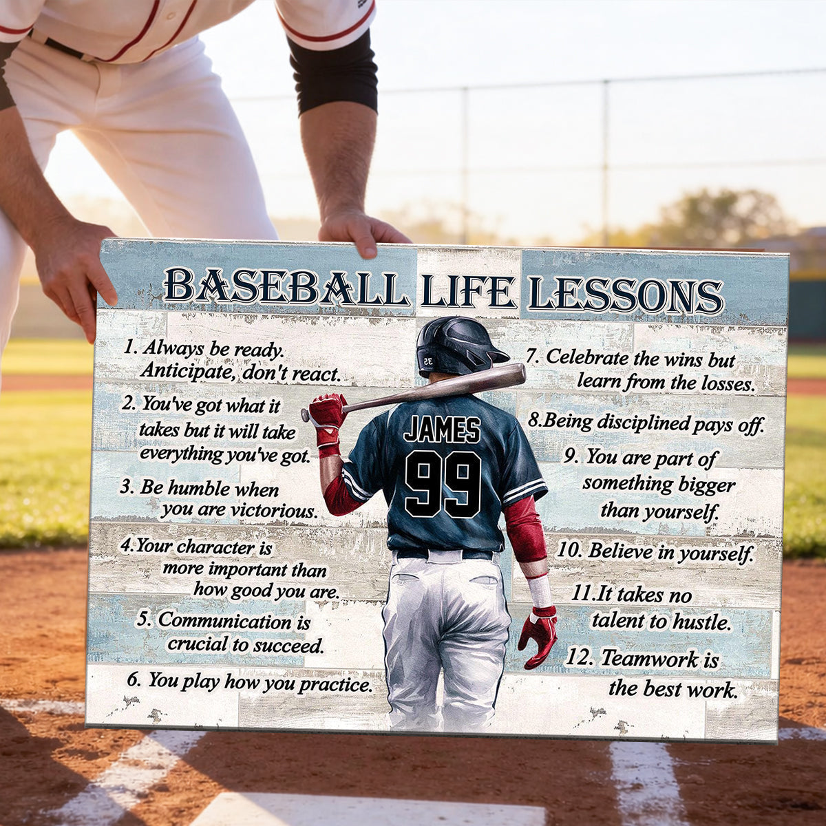 Personalized Baseball Life Lessons Canvas Print