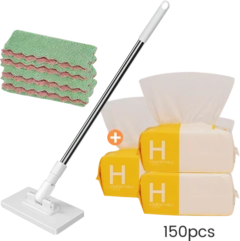 ⏳LAST DAY SALE ONLY £8.99!!🔥Extendable Telescopic Disposable Flat Clip Mop, 360° Swivel Lightweight Floor Mop