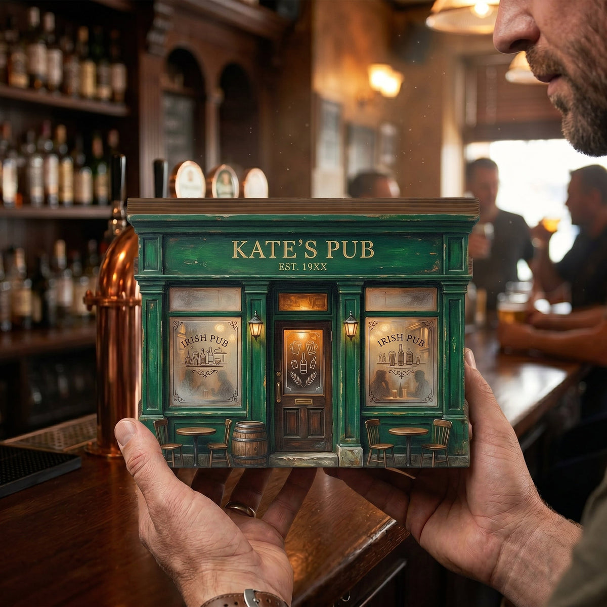 Personalized Irish Pub Wooden Block Decor Plaque