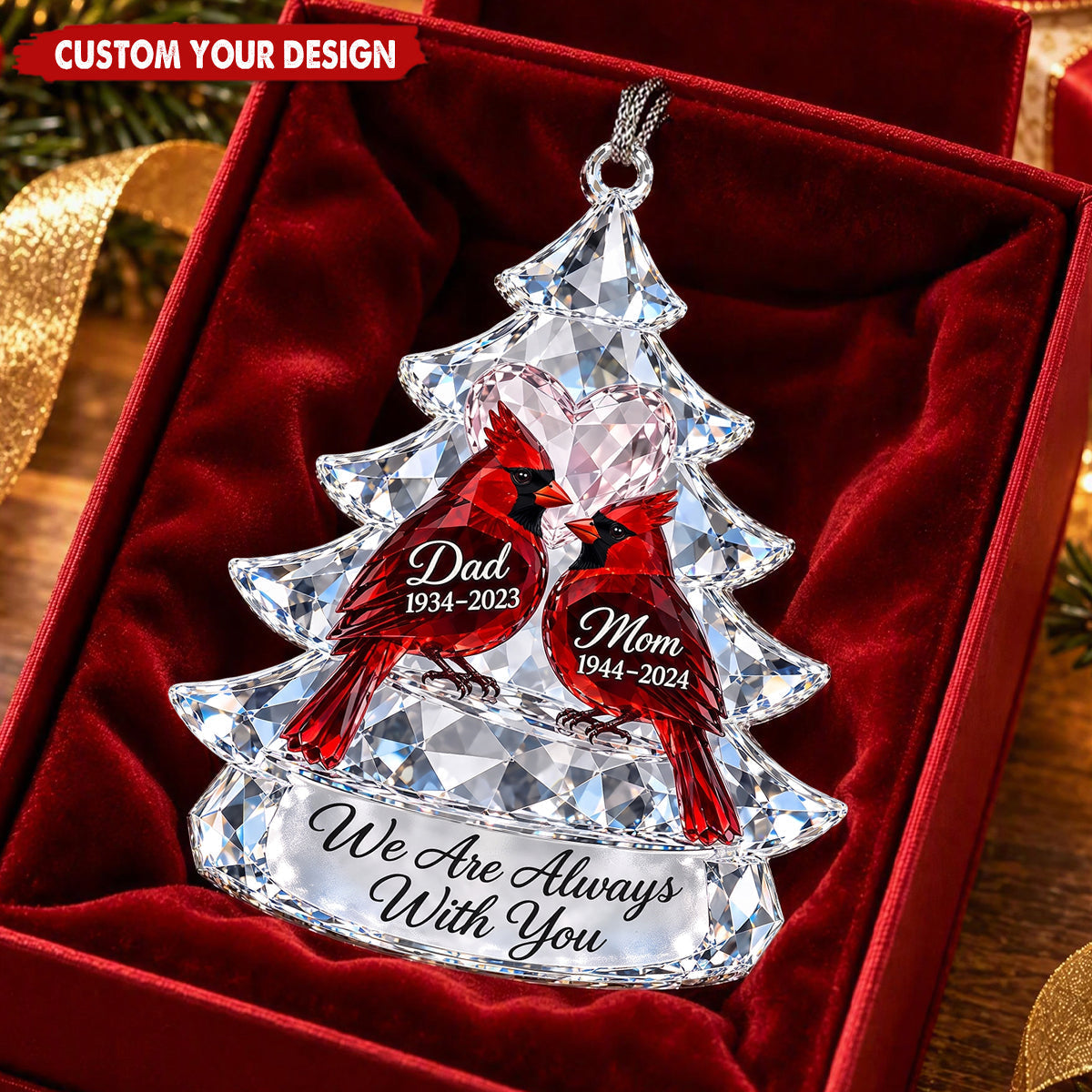 Personalized Cardinal Christmas Memorial Ornament