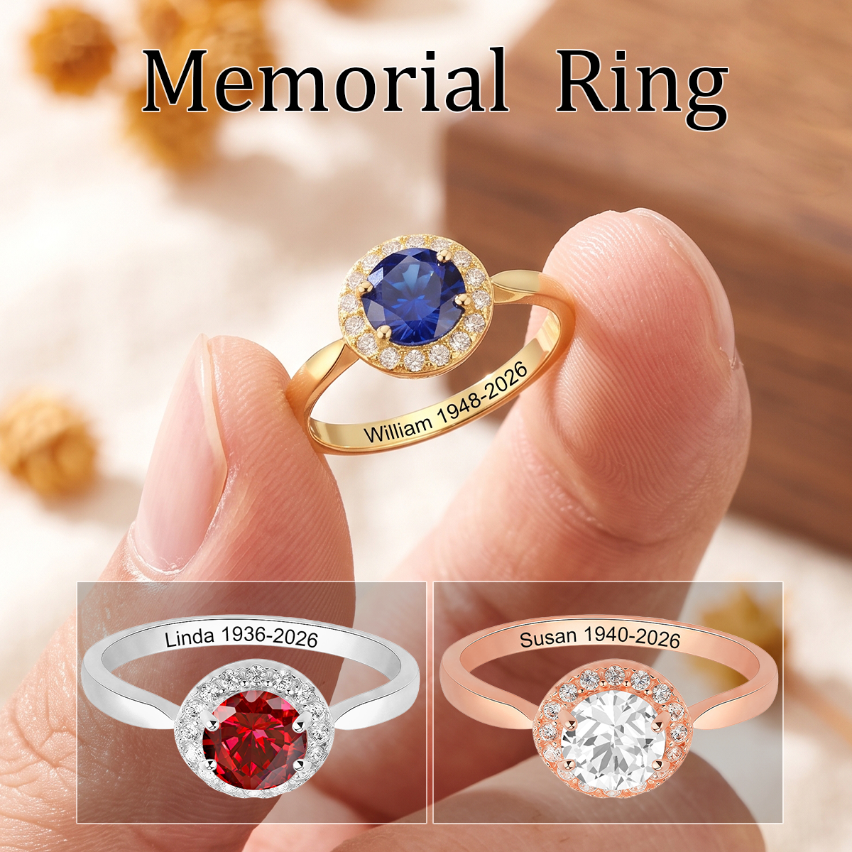 Personalized Memorial Ring, Sympathy Gift For Loss
