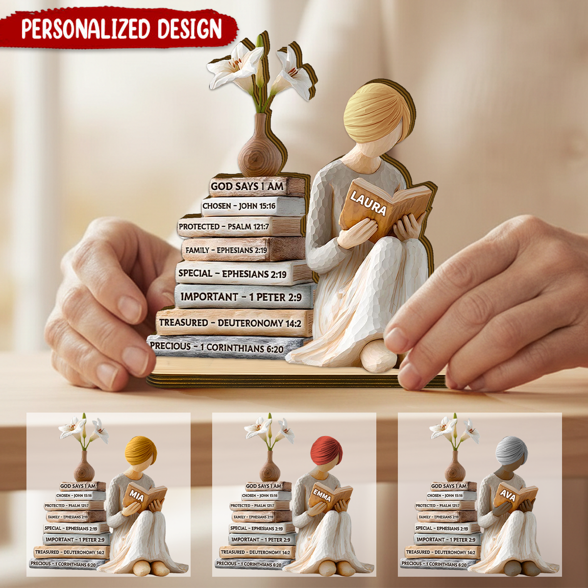Personalized God Says I Am Wooden Plaque
