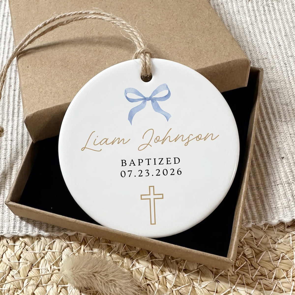 Personalized First Communion Gift Baptism Ceramic Ornament