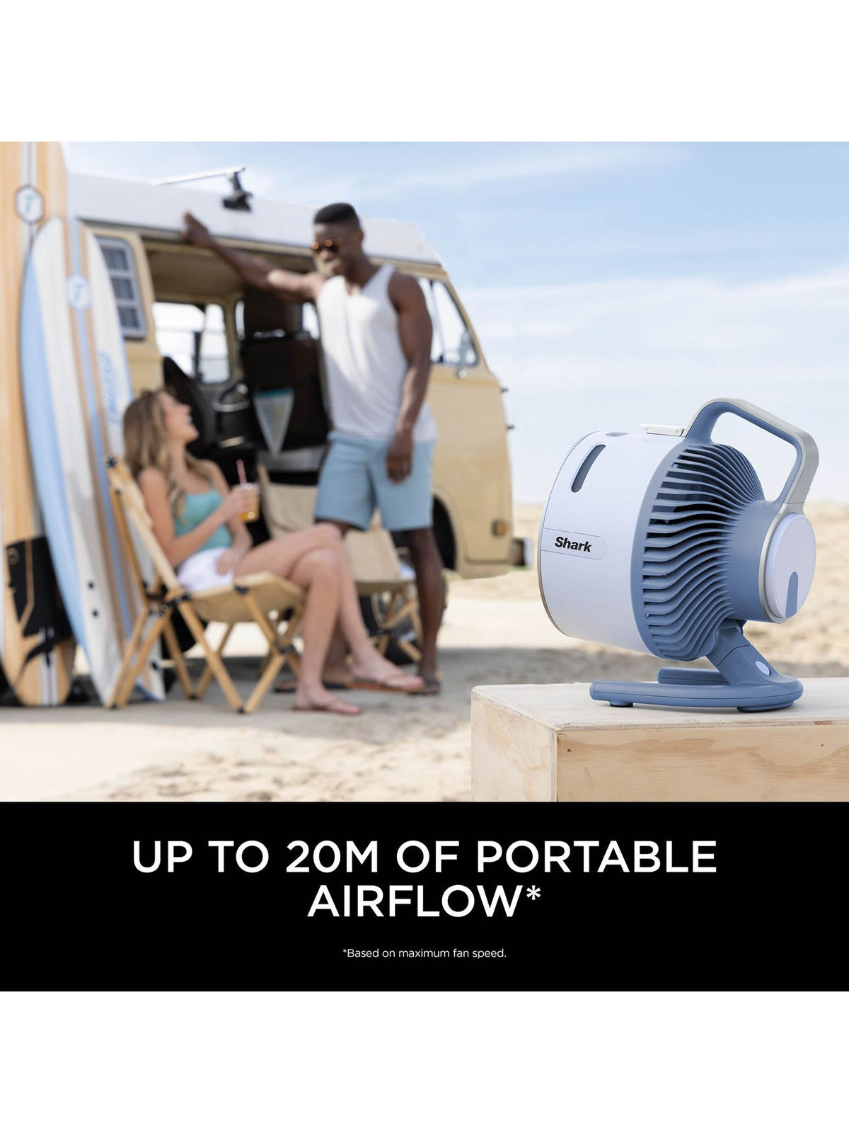 FlexBreeze HydroGo Portable Misting Fan Glacier Blue