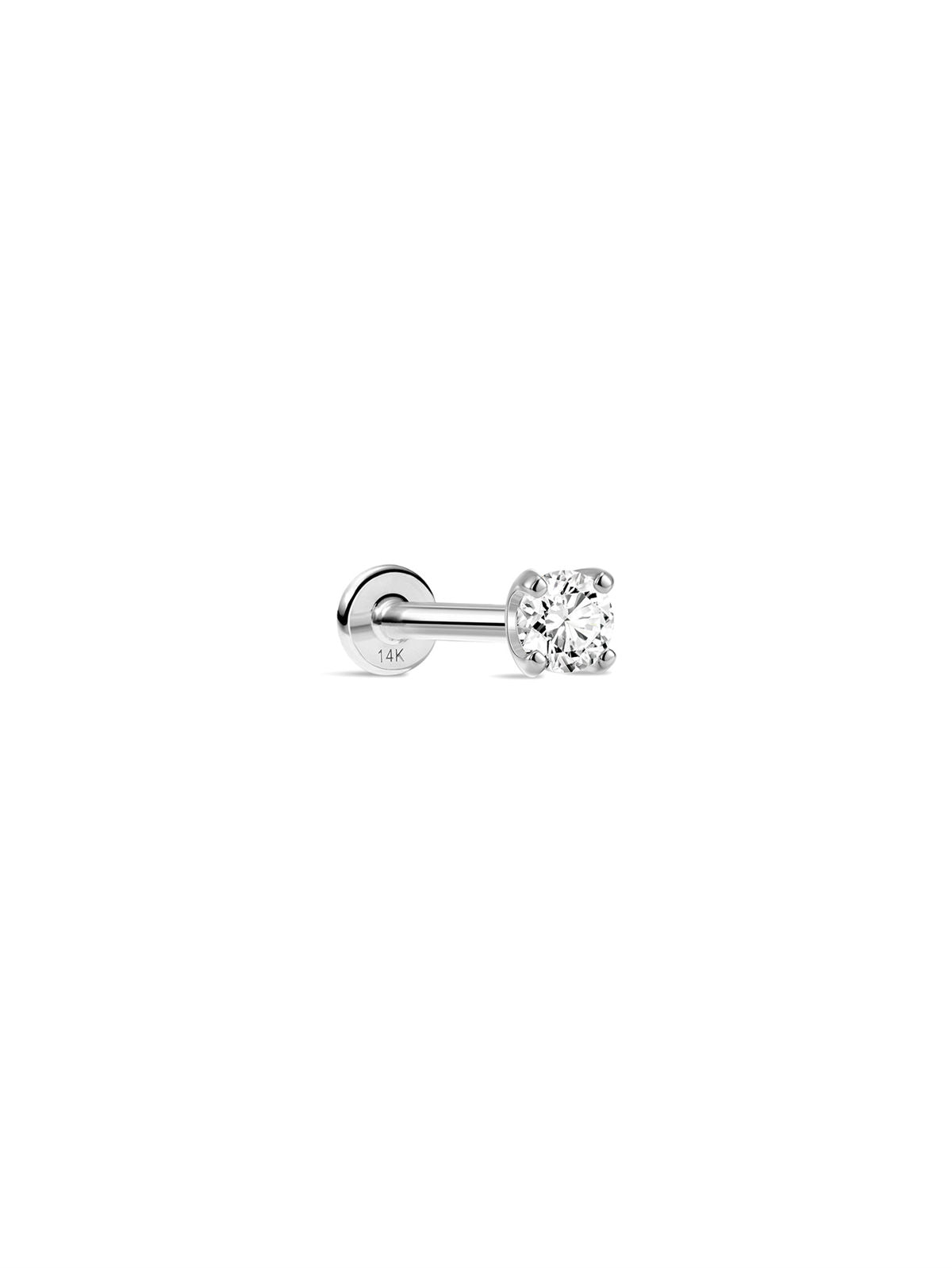 KOSINER 14K Solid Gold Minimalist Flat Back Stud