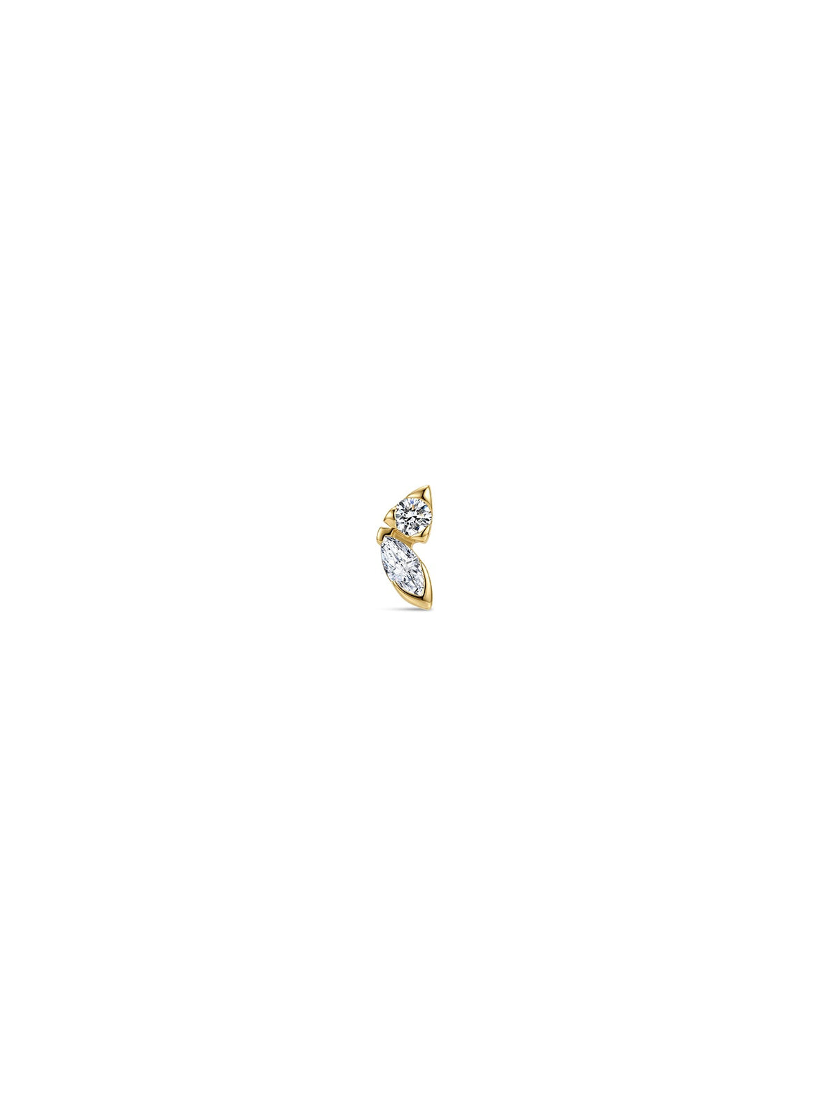 KOSINER 14K Solid Gold Multi-Shaped Lab-Grown Diamond Flat Back Stud