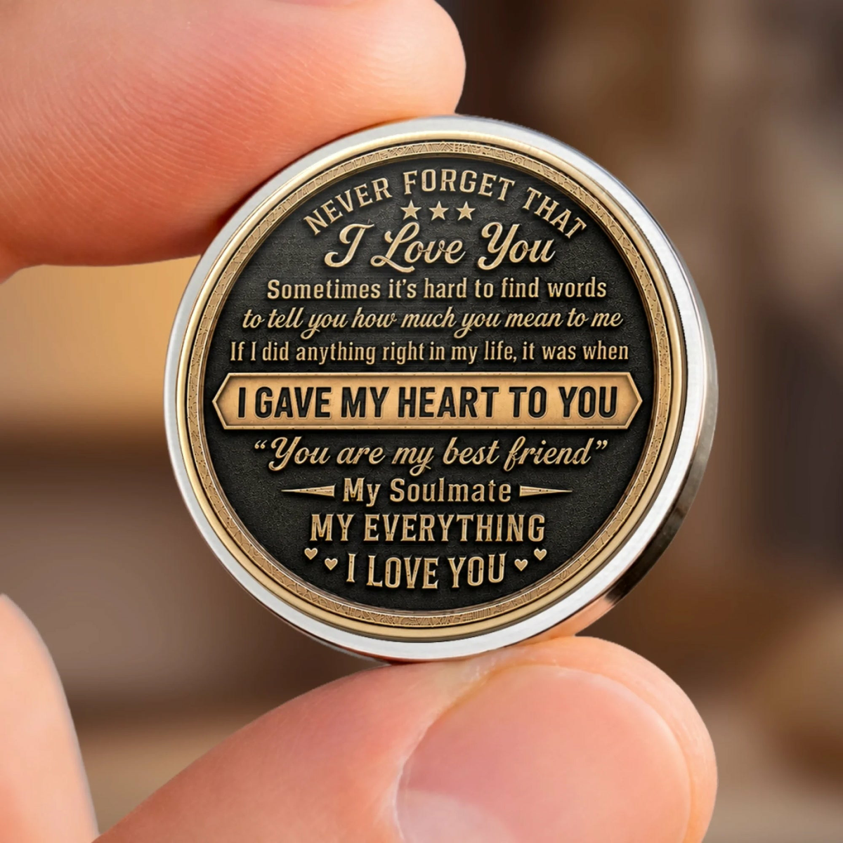 Personalized Pocket Hug Keychain For Husband & Wife, Custom Anniversary Gift