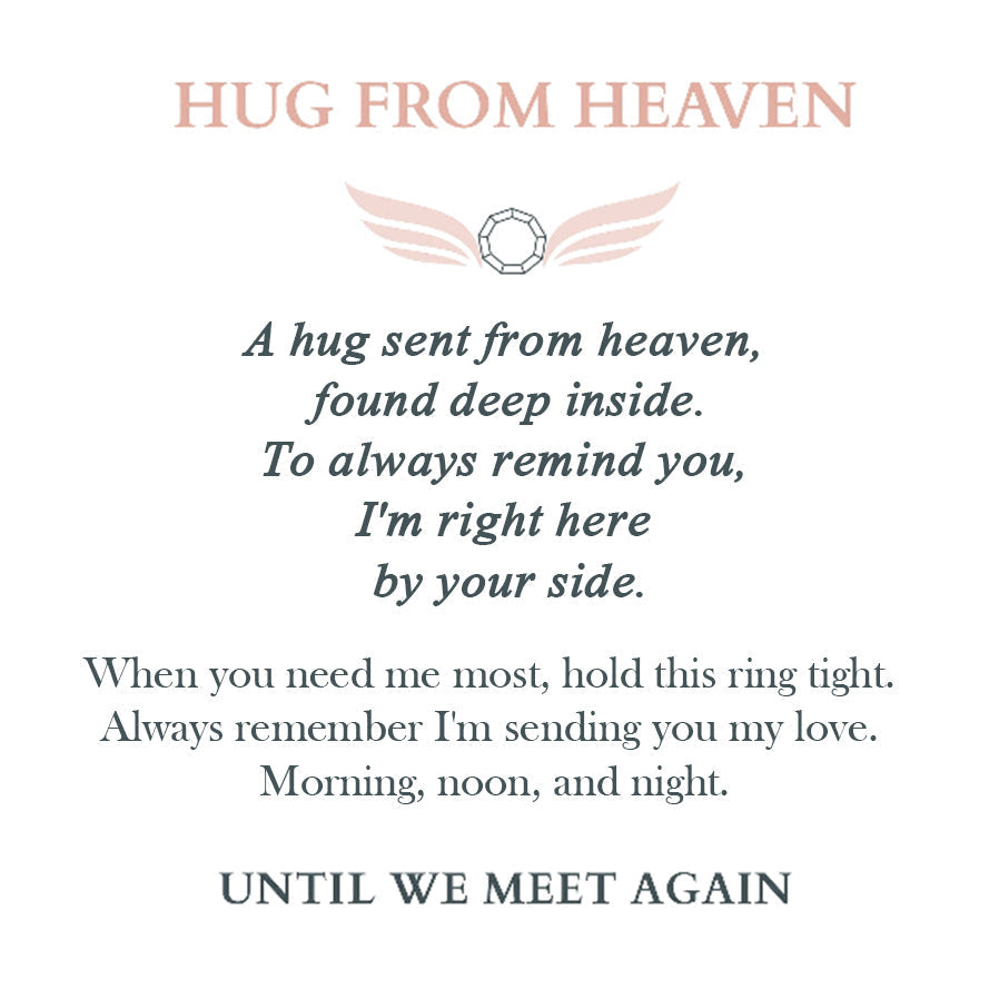 Personalized Hug From Heaven Memorial Angel Wings Ring