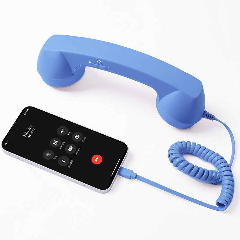 Retro Phone Handset for iPhone & Android | Vintage Type-C Wired Phone Receiver with Mic & Volume Control