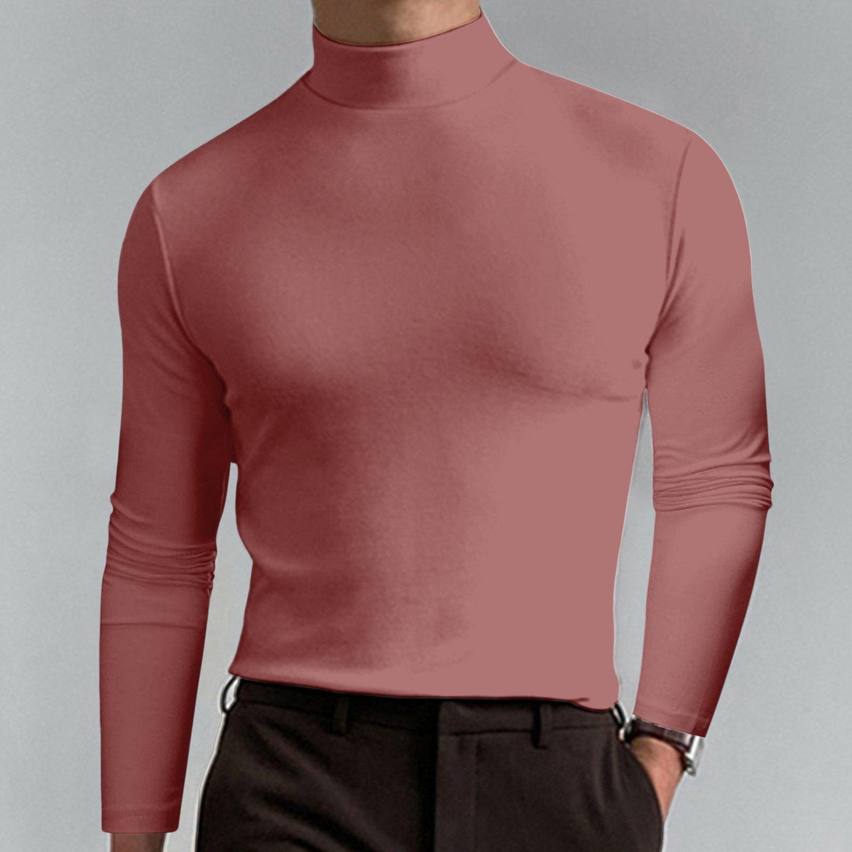 π₯ 49% OFF! Ultimate Comfort Men's High Neck T-Shirt β Stretch, Breathable, Slim Fit for Gym & Daily Wear!