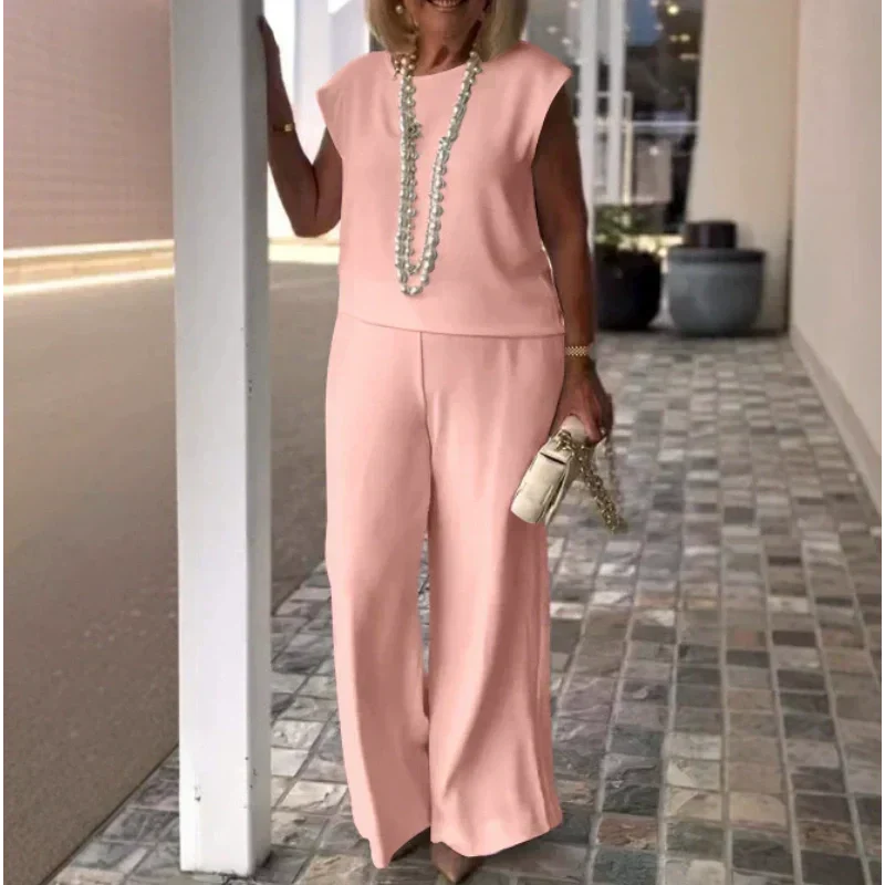 Hot sale 65%OFF🔥Women's Crew Neck Sleeveless Top and Pants Set