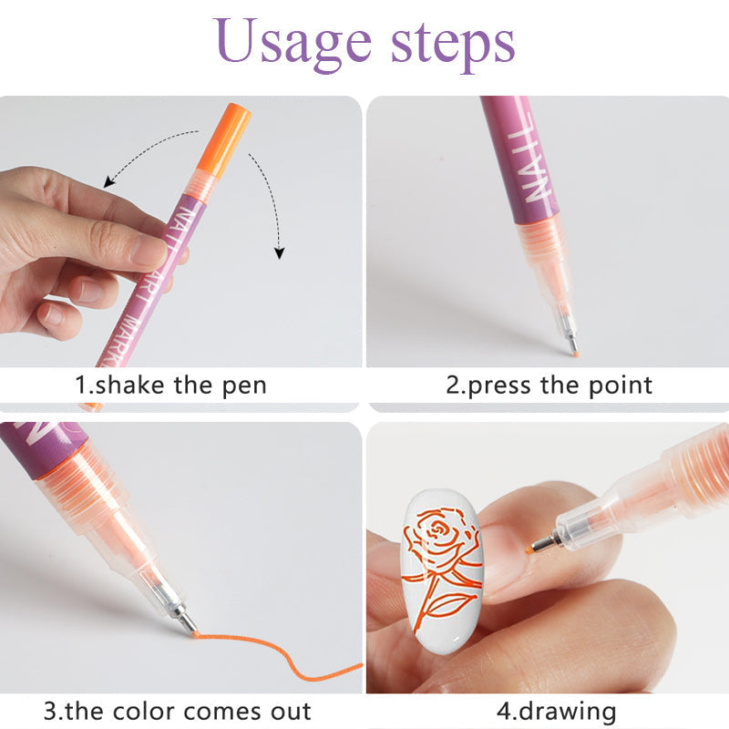 Buy 2 get 1 free(3 sets)🎁free shipping⏳12 Colors Nail Art Pens Set