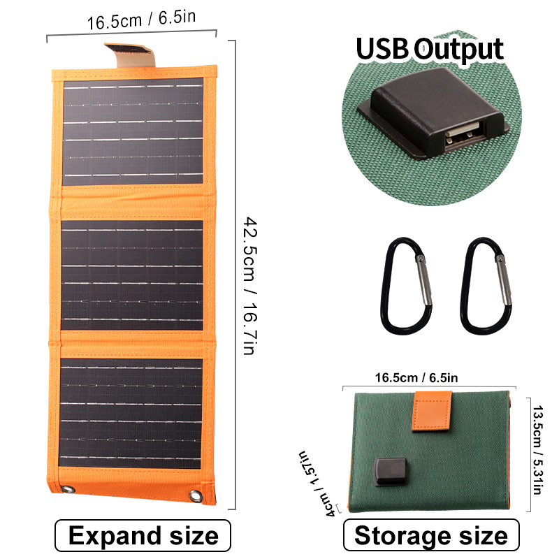 Portable Solar Panel with USB Charging