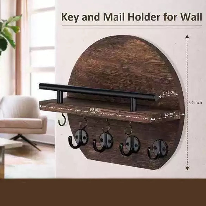 ๐ Last Day 50% Off ๐Wall Mount Key Holder with Shelf & Hooks