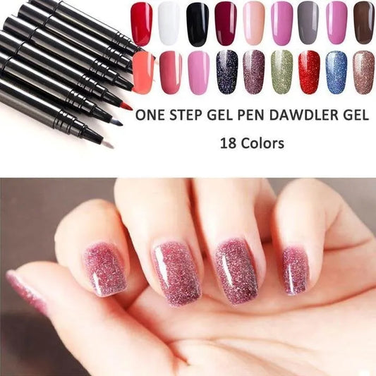 (💝HOT SALE - 49% OFF) One Step Nail Gel Pen✅Eco-friendly & Tasteless