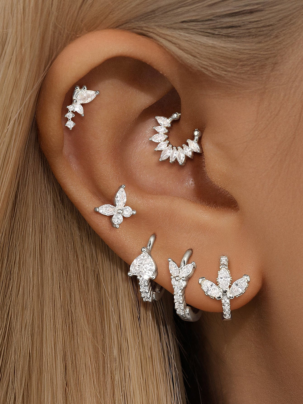 KOSINER 925 Sterling Silver Delicate Butterfly 3-Piece Set