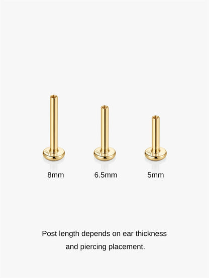 KOSINER 14K Solid Gold Dual Birthstone Flat Back Stud