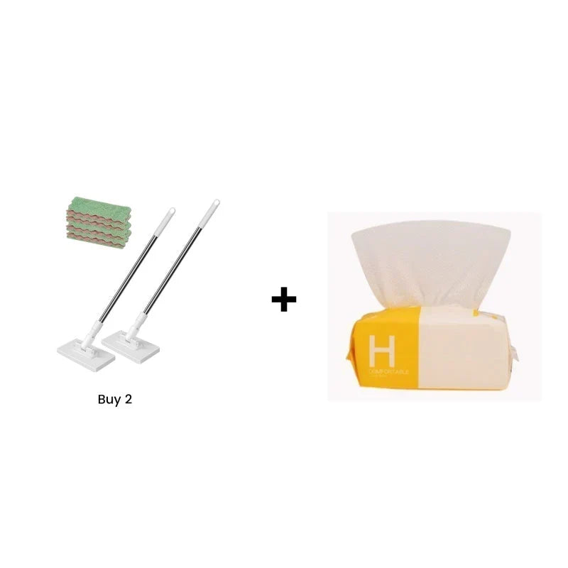 ⏳LAST DAY SALE ONLY ￡8.99!!🔥Extendable Telescopic Disposable Flat Clip Mop, 360° Swivel Lightweight Floor Mop