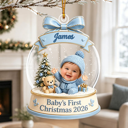 Personalized Baby First Christmas Ornament With Photo