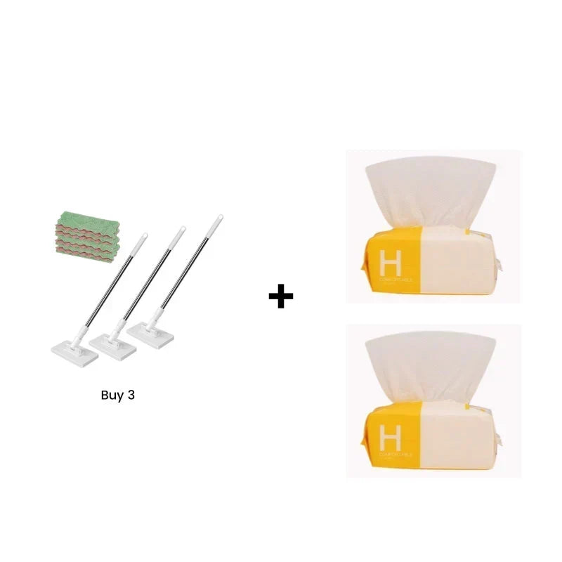 ⏳LAST DAY SALE ONLY ￡8.99!!🔥Extendable Telescopic Disposable Flat Clip Mop, 360° Swivel Lightweight Floor Mop