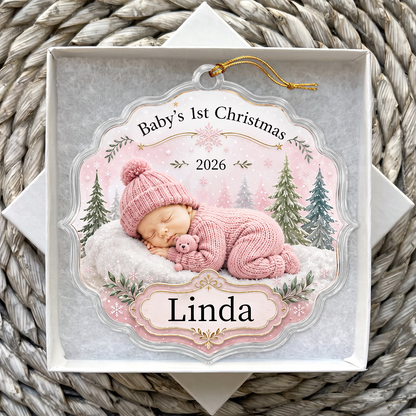 Personalized Baby’s First Christmas Newborn Gift Ornament