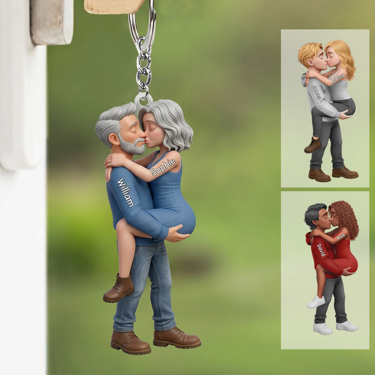 Custom Couple Acrylic Keychain-Personalized Anniversary Wedding Gifts