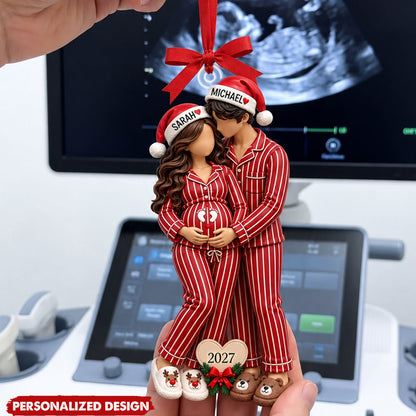 Personalized Pregnancy Announcement Christmas Ornament, Expecting Parents Gift