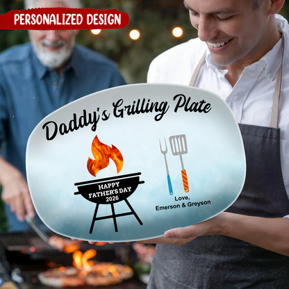 Personalized Dad's Grilling Plate, Fathers Day Gift