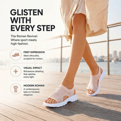 ⏳LAST DAY SALE 60% OFF!🔥🔥Women's Breathable Knit Platform Sandals