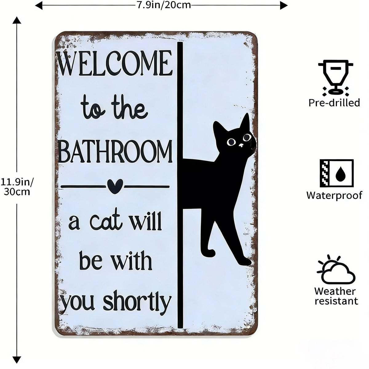 Vintage Black & White Cat Wall Art