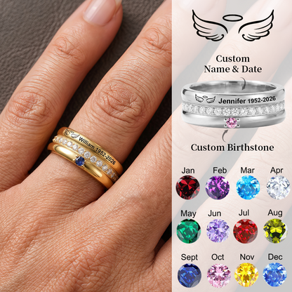 Always In My Heart, Personalized Birthstone Ring, Loss of Loved One Jewelry