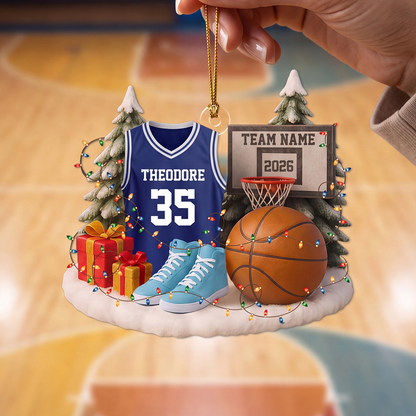 Personalized Custom Jersey Keepsake Basketball Ornament