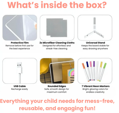⏳LAST DAY SALE ONLY￡7.99!🔥✨ LED Note Board 🎨Includes 7 colour pens, bright display & reusable – Perfect for messages, reminders & creative fun 🖍️