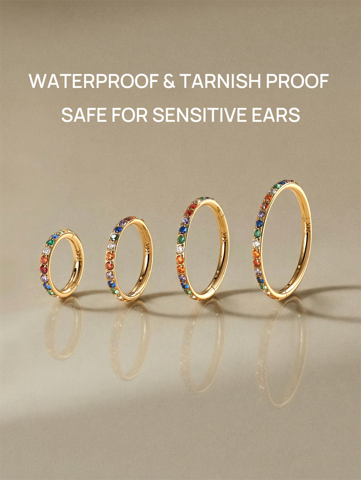 KOSINER Titanium Colorful Multi-Sized Hoop