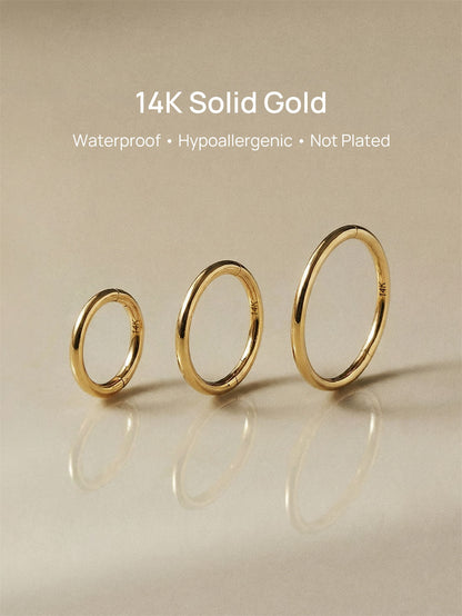 KOSINER 14K Solid Gold 18G (1.0mm) Hoop