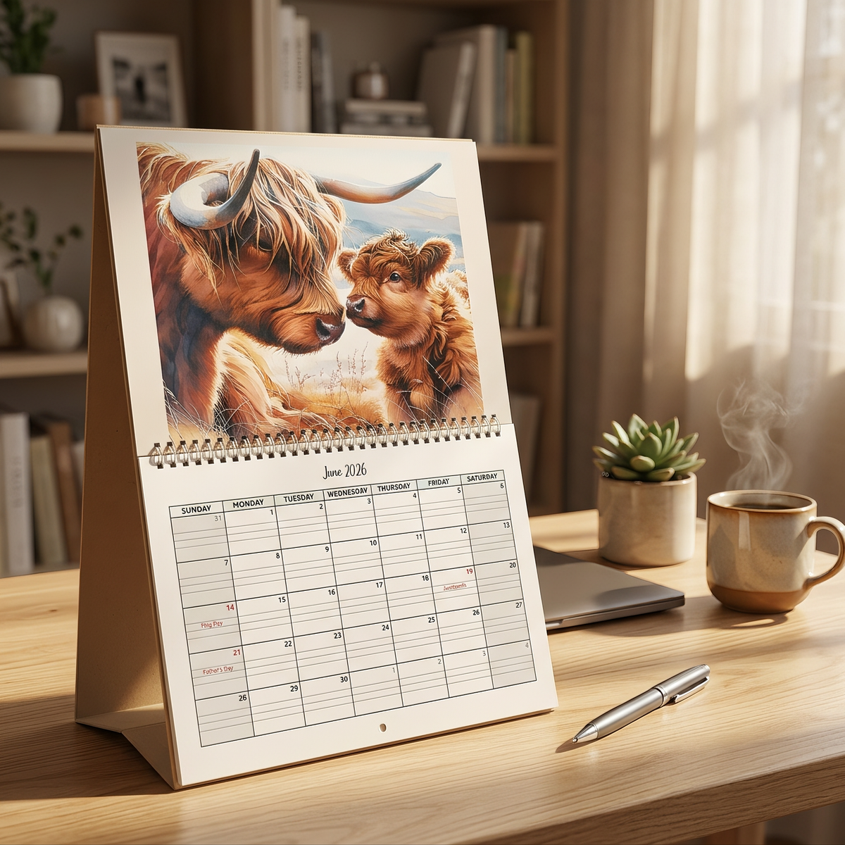🐮 2027 Highland Cow Calendar – A New Highland Cow Every Month