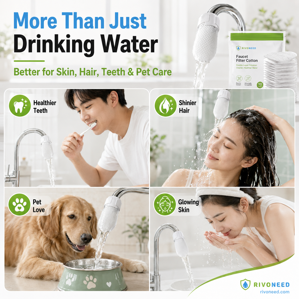 ⏰60%OFF💥Anti-Splash Kitchen Faucet Cotton Filter for Sediment & Rust Removal