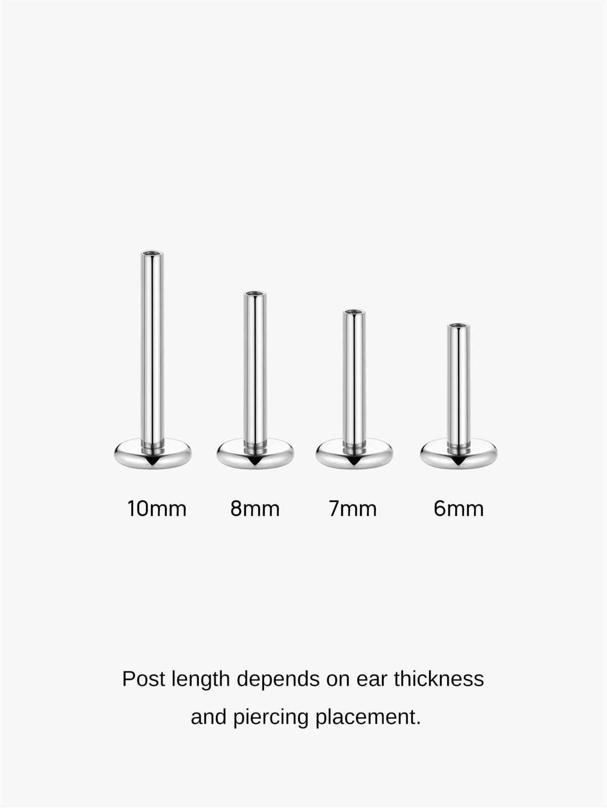 KOSINER Titanium Classic Flat Back Stud