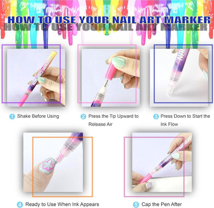 ⏰LAST WEEK SPECIAL PRICE: ￡9.99!!⏳12 Colors Nail Art Pens Set🎨💅