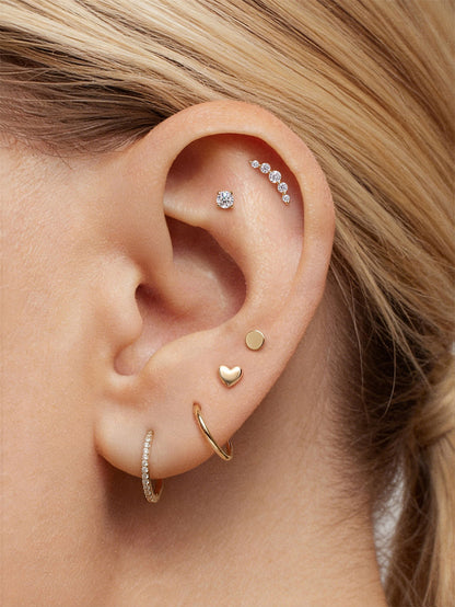 KOSINER 14K Solid Gold 18G (1.0mm) Hoop