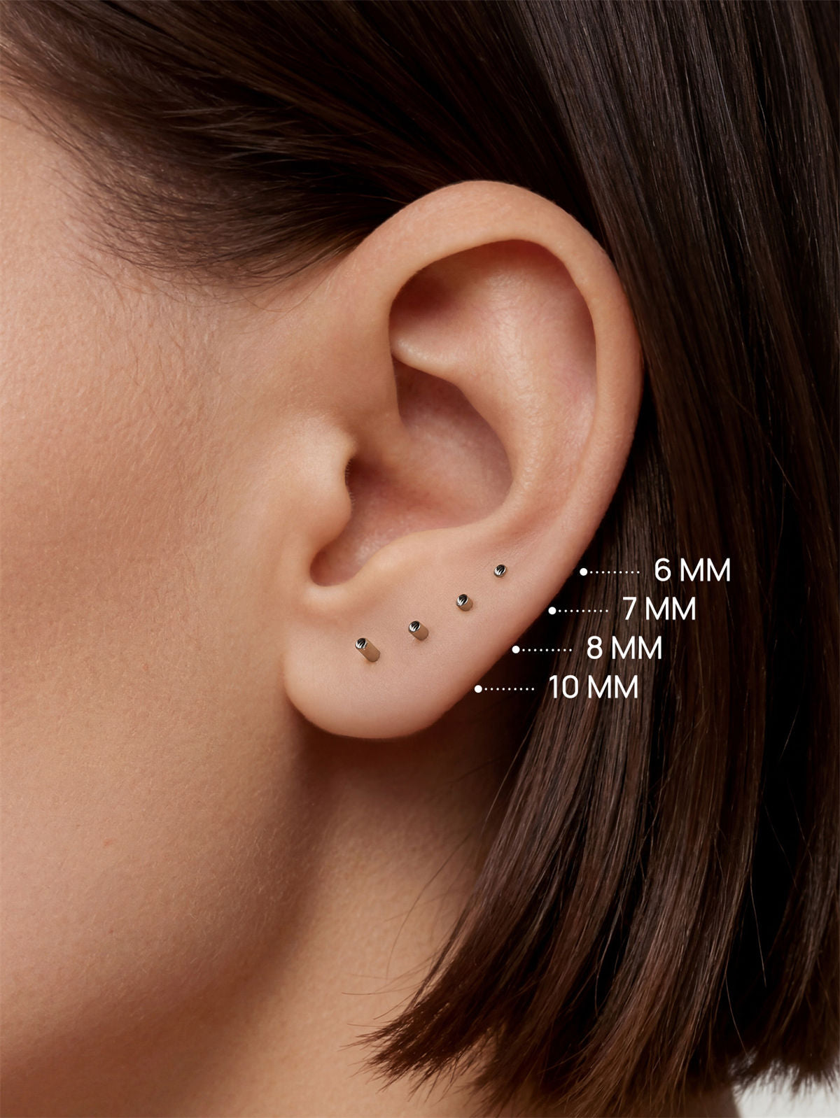 KOSINER Titanium Classic Flat Back Stud