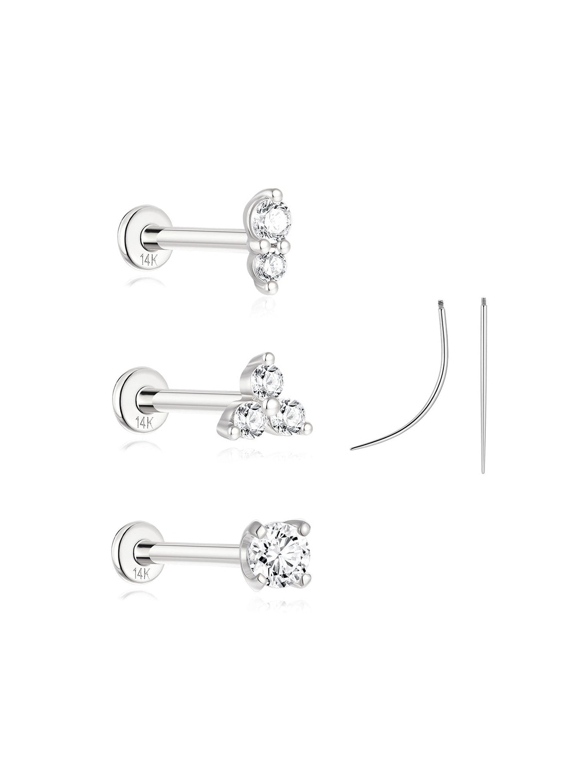 KOSINER 14K Solid Gold Minimalist Versatile Starter Set