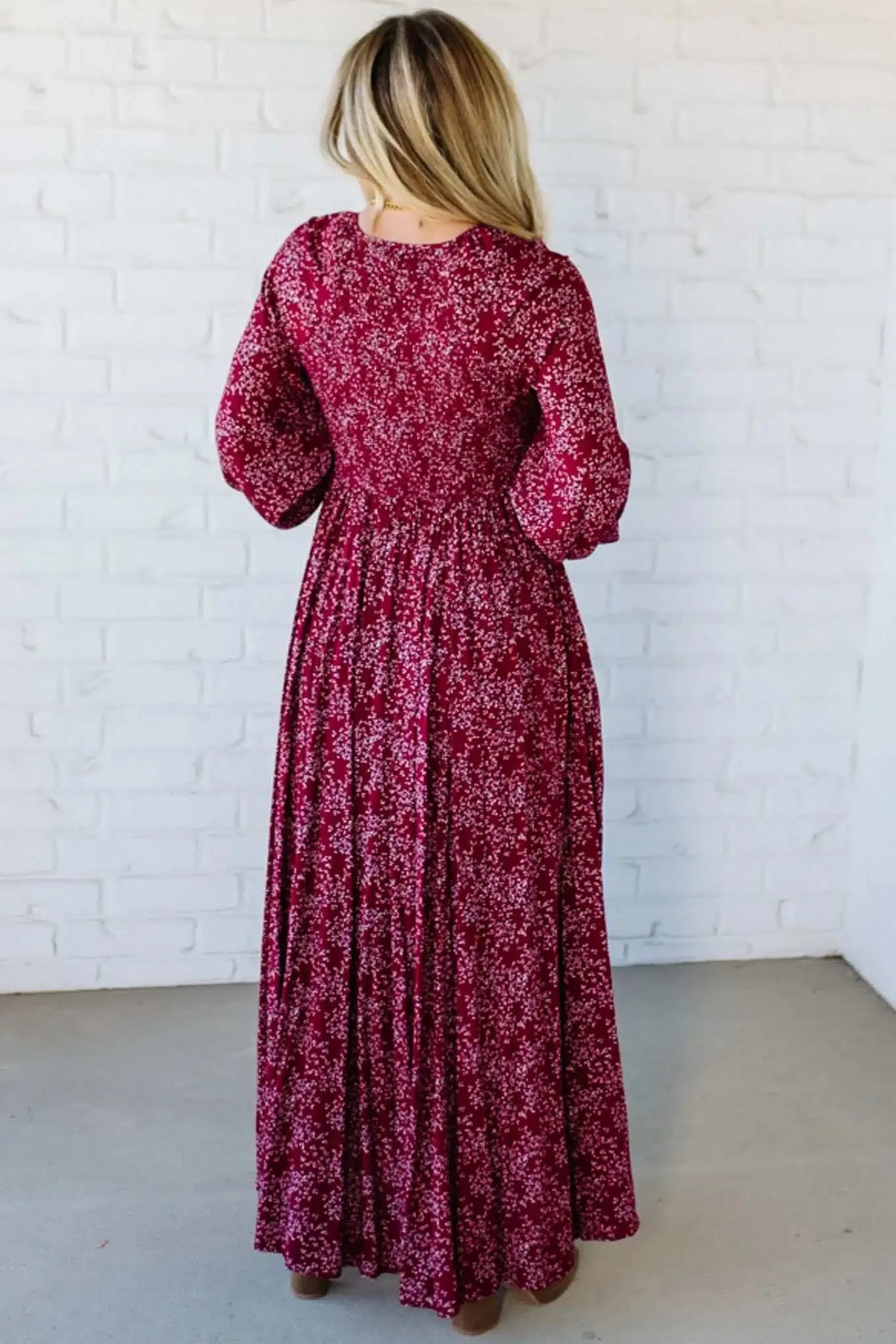 🌺 50% OFF NOW! ✨ Women’s Floral Rayon Smocked-Waist Lined Maxi Dress – Flattering Fit, Lightweight Fabric & Elegant Boho Style 💃