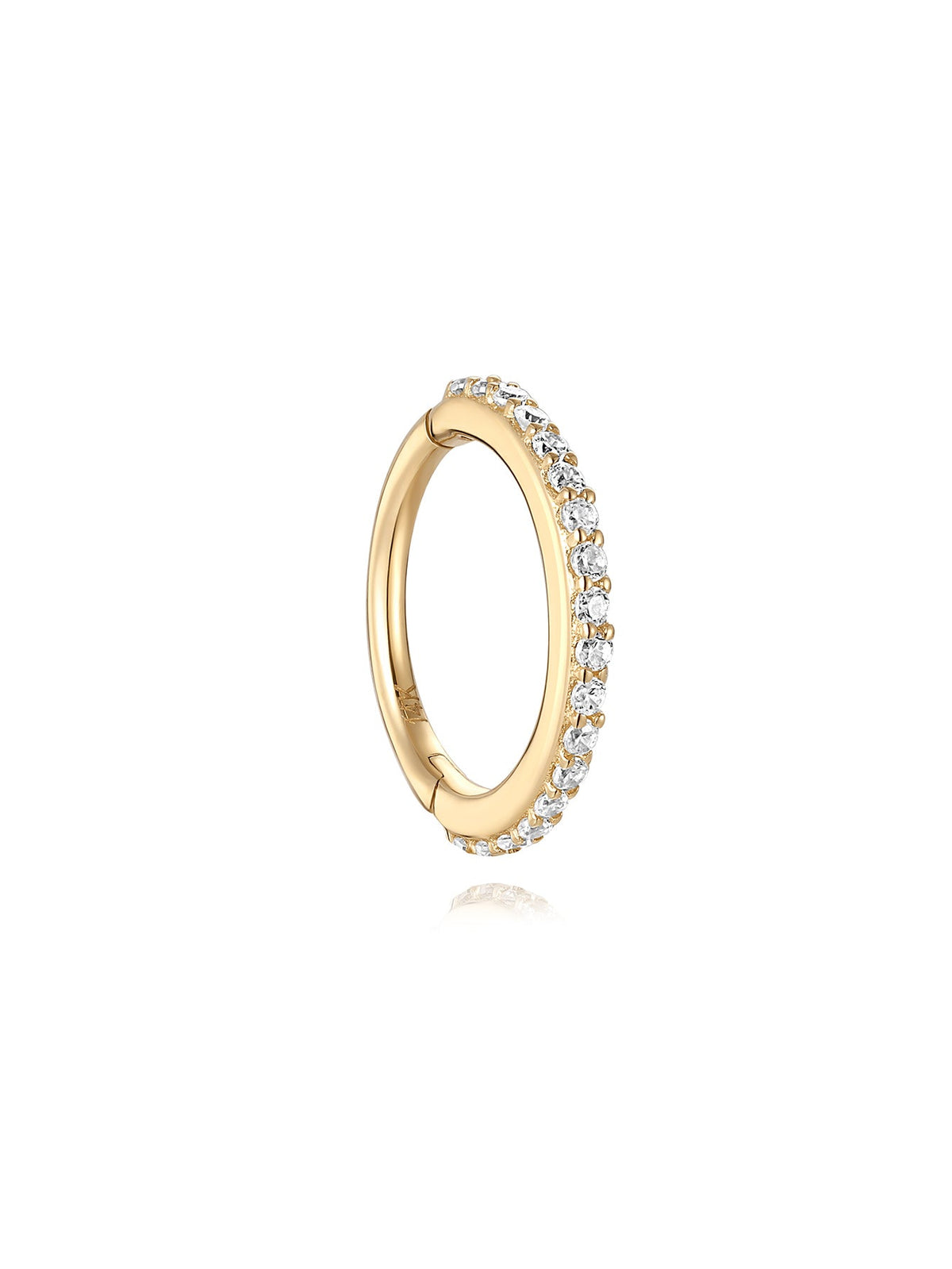 KOSINER 14K Solid Gold Elegant Pave Hoop