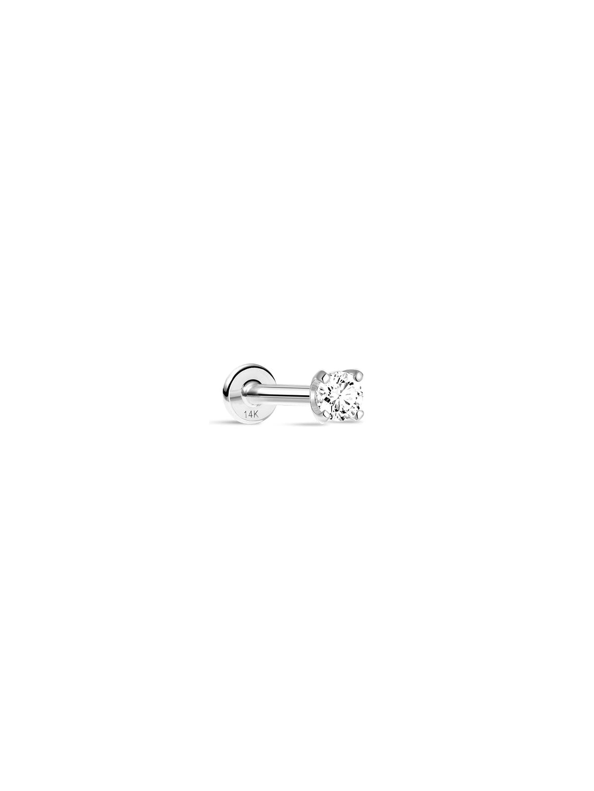 KOSINER 14K Solid Gold Minimalist 4MM Flat Back Stud