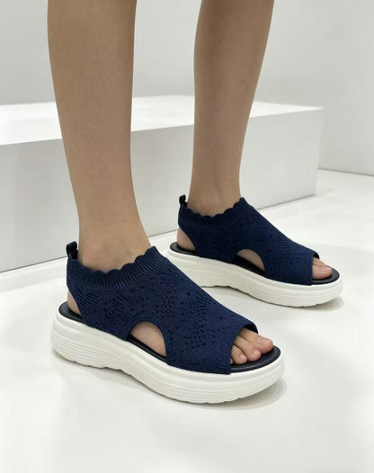 ⏳LAST DAY SALE 60% OFF!🔥🔥Women's Breathable Knit Platform Sandals